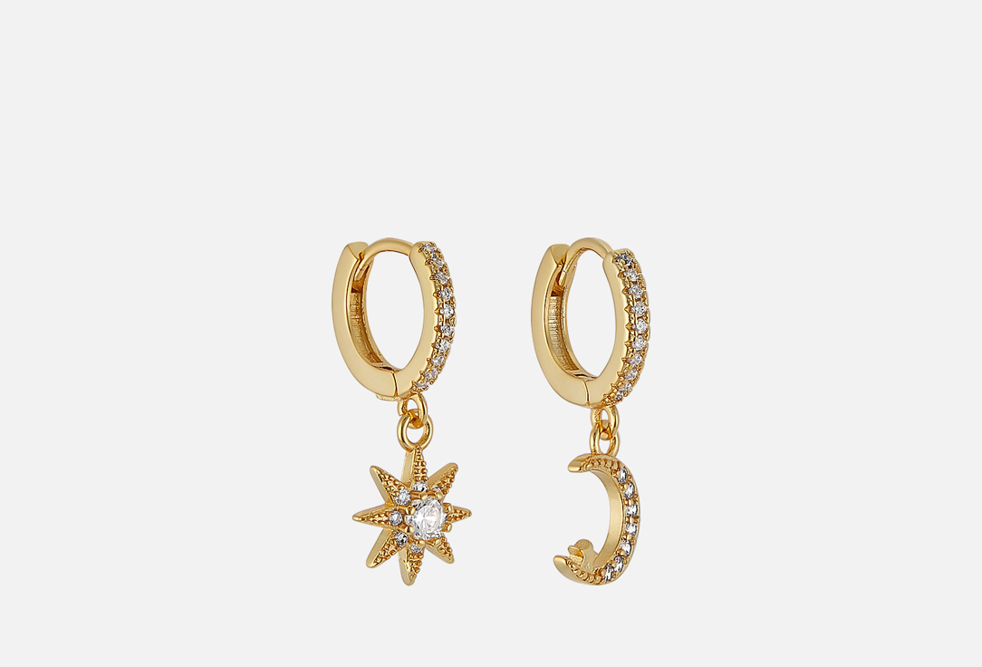 Изображение товара Серьги VENUS casual moon and star gold асимметричные украшения для женщин