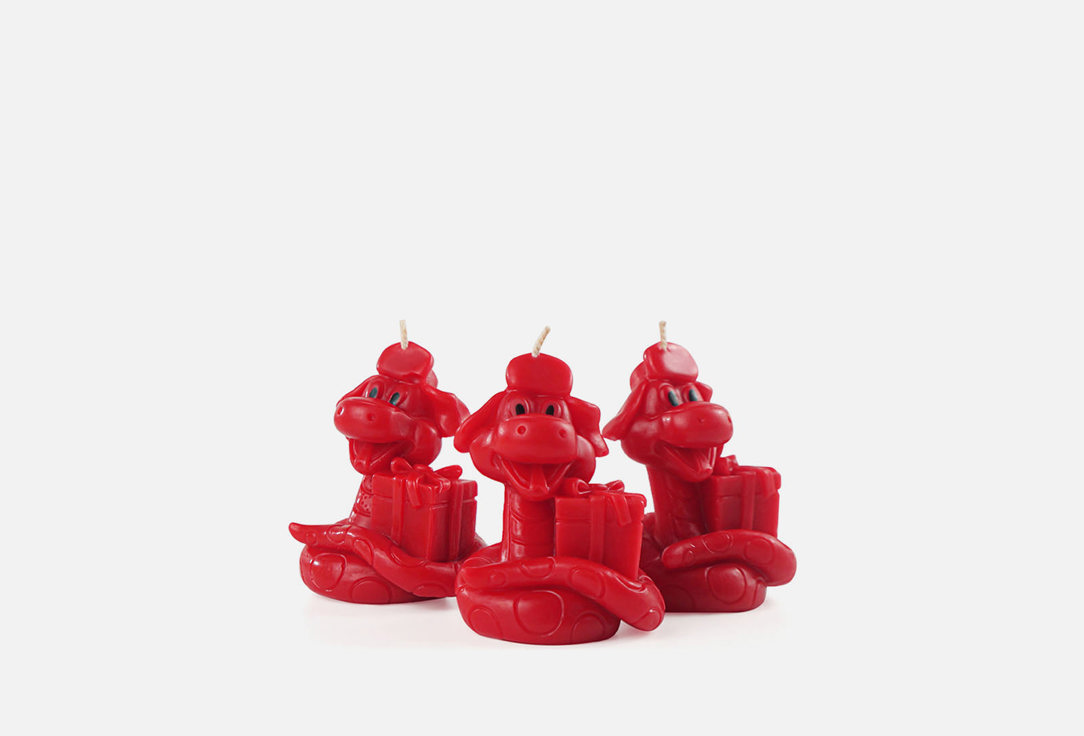 

набор декоративных свечей VENEW, Красный, Red snakes 3 шт