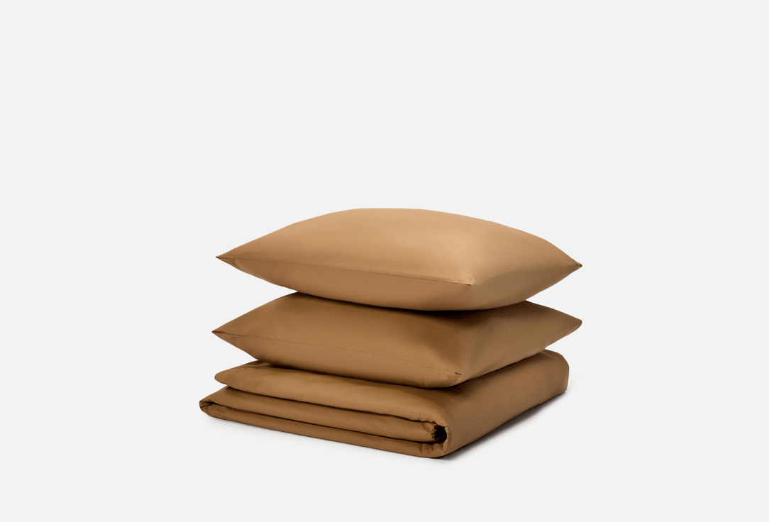 Изображение товара Комплект постельного белья ZONASONA карамель 2-спальный хлопок с молниями