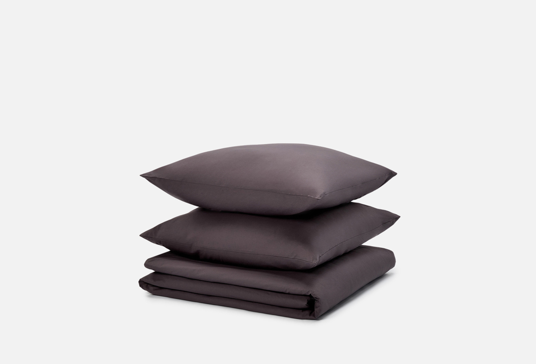 Изображение товара Комплект постельного белья ZONASONA графит 2-спальный поплин 50х70 наволочки