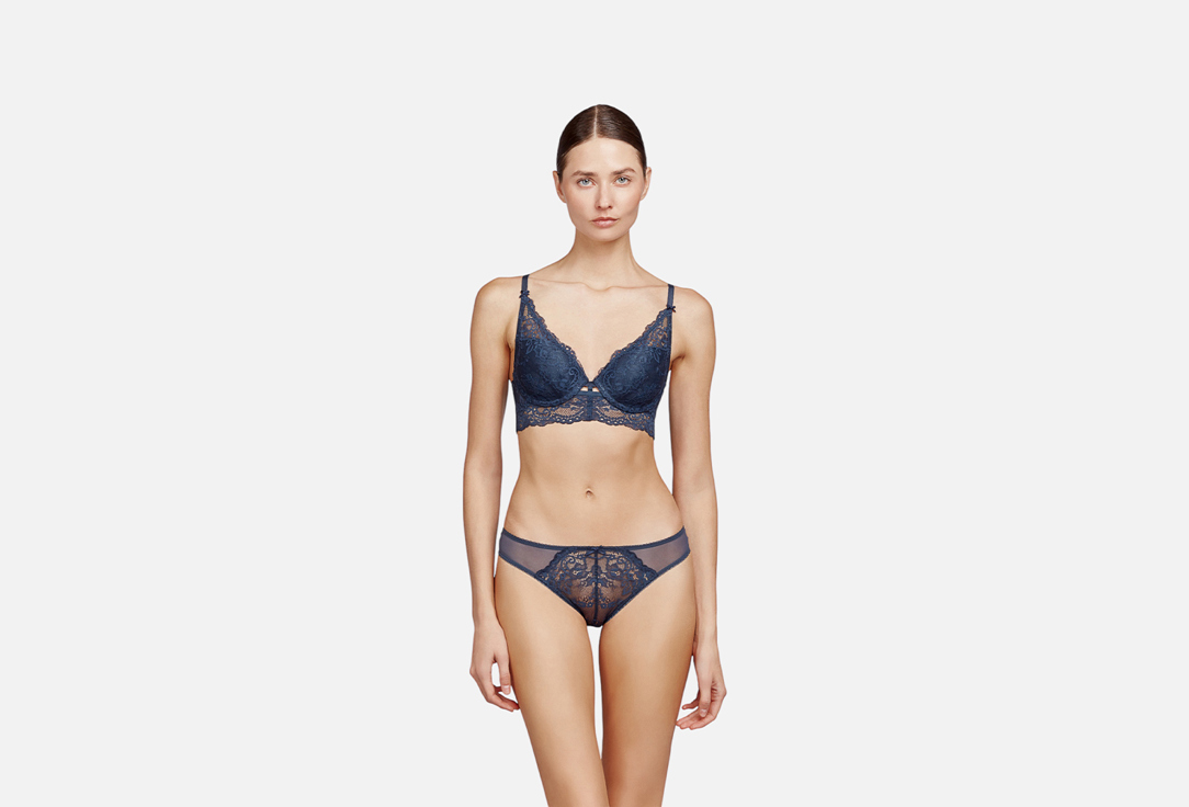 Изображение товара Комплект белья Allusar серый с пуш-ап и кружевом для женщин