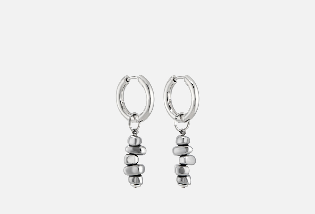 Изображение товара Серьги Le CHER с гематитом из родированного сплава 3 см для женщин