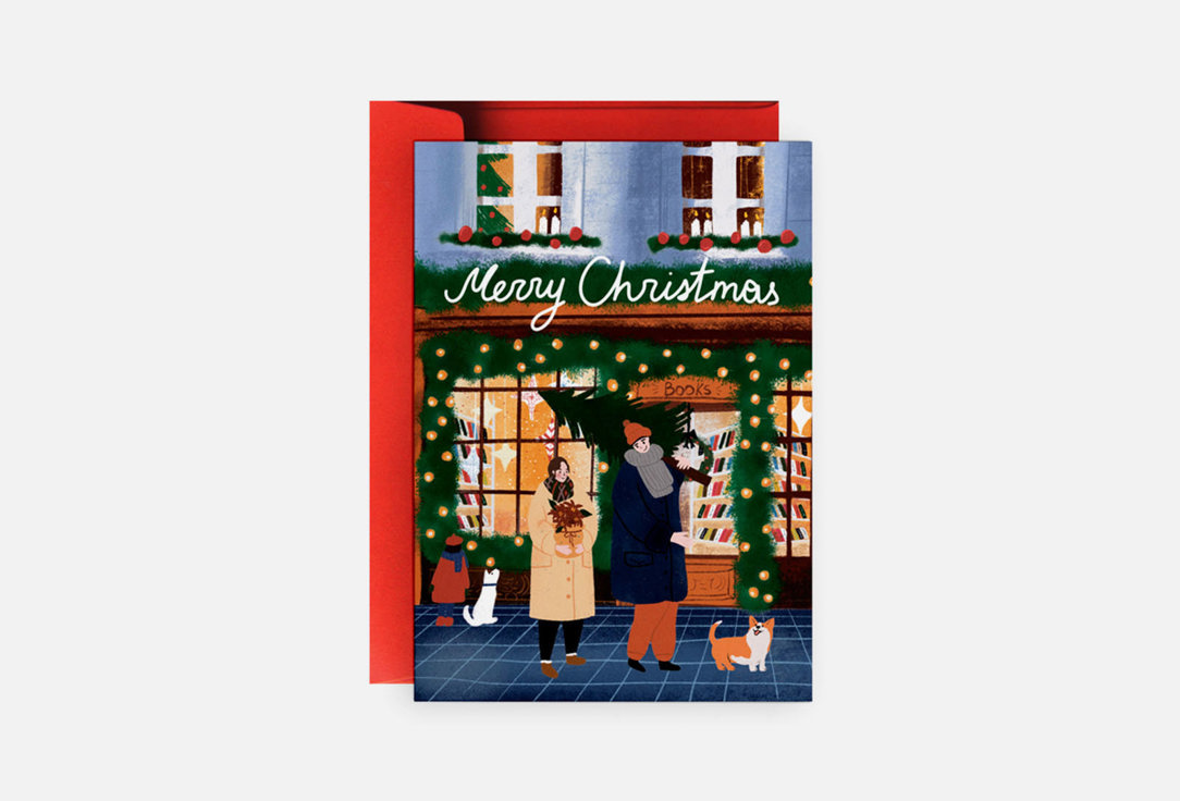 

Открытка DUET.STORE, Пара в книжном 1 шт