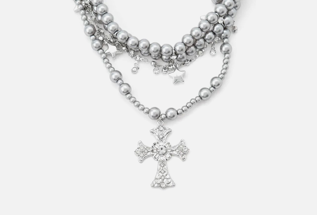 Изображение товара Колье PABUR GREY CROSS серебряный