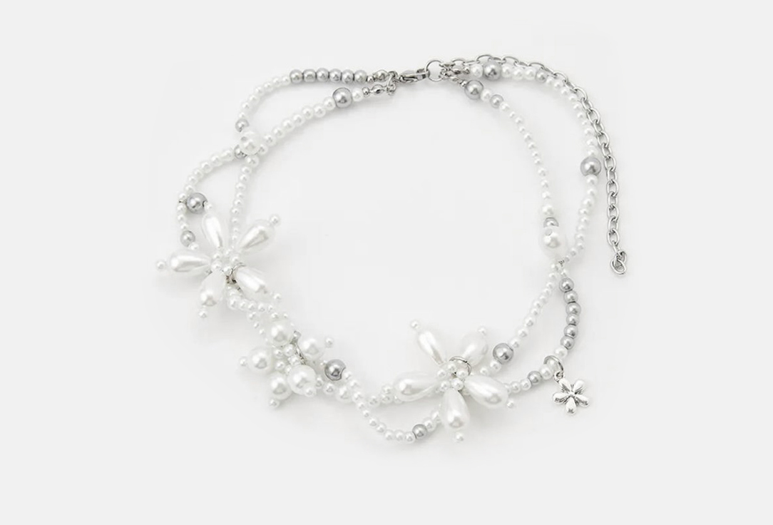 

Колье PABUR, PEARL FLOWERS серебряный 1 шт