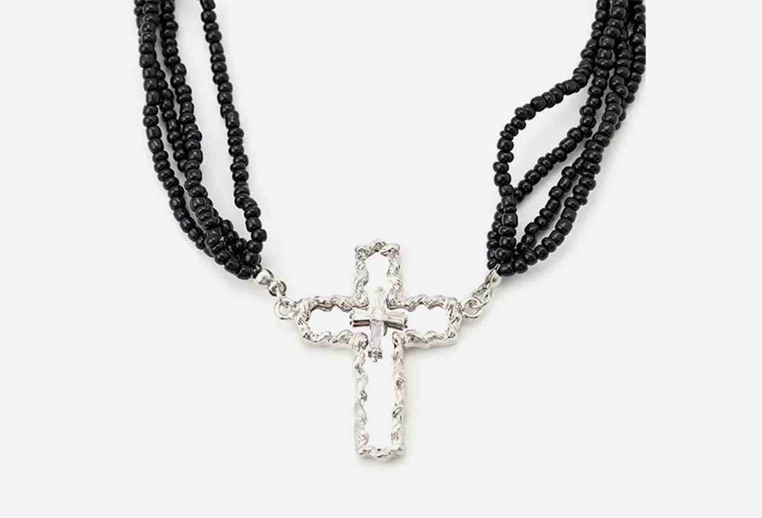 Колье PABUR MIRROR CROSS серебряный 1 шт