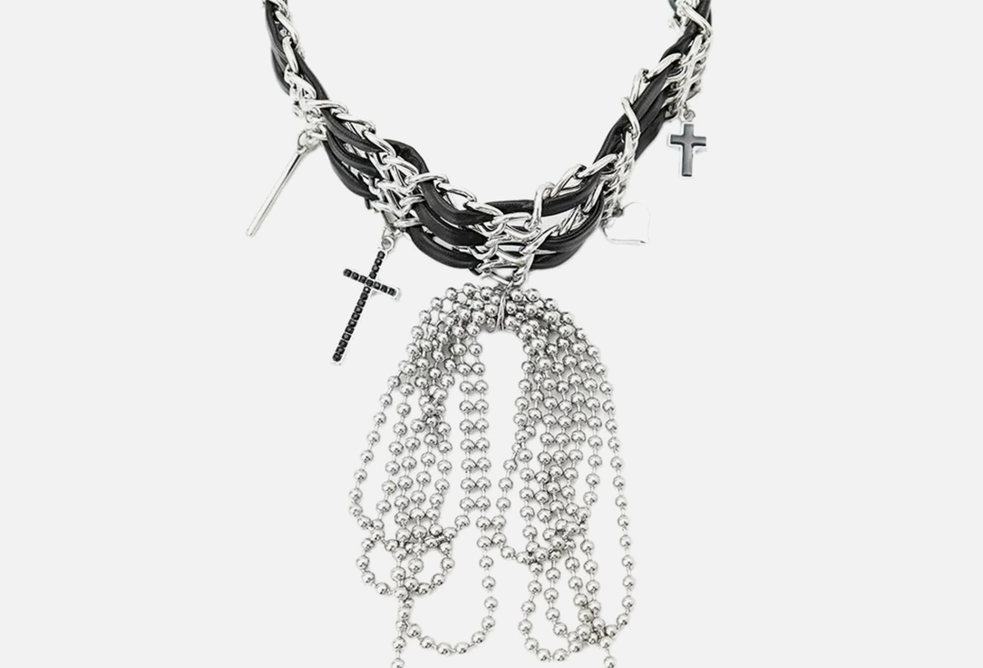 Изображение товара Колье PABUR CROSSES&HEART серебряный