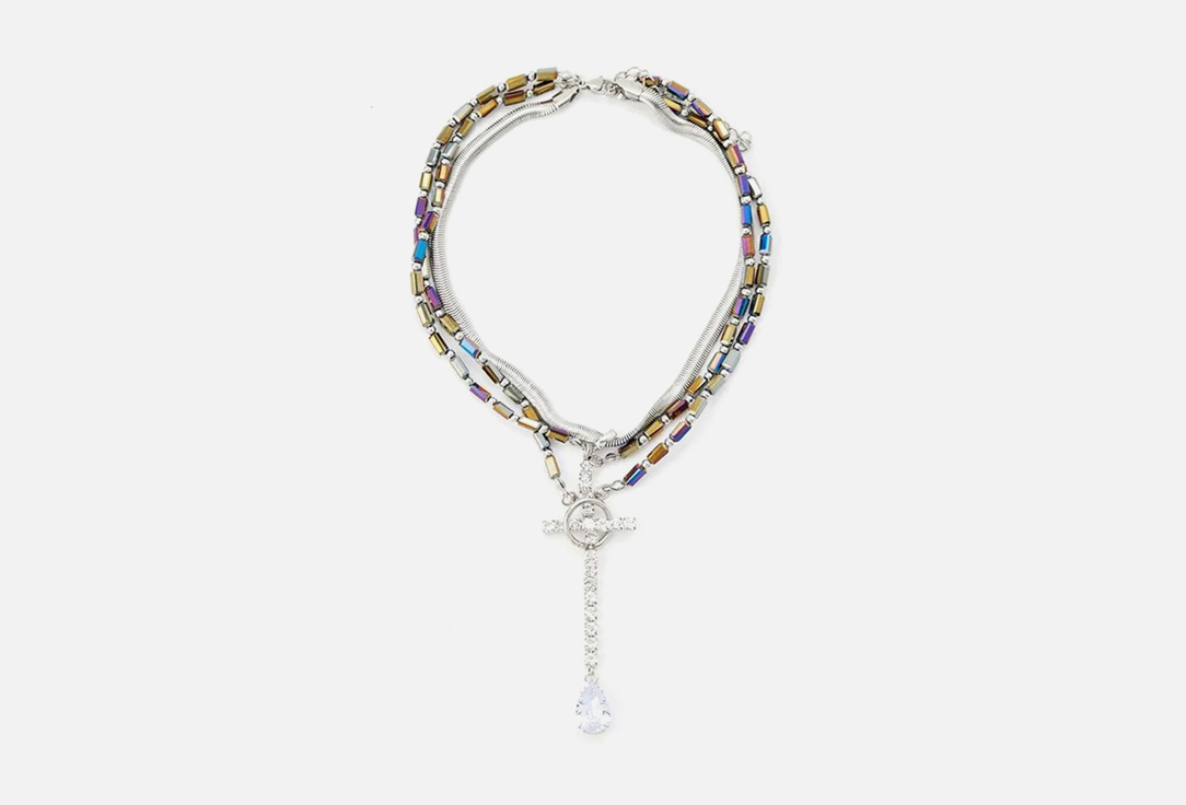 Изображение товара Многослойное серебряное колье PABUR EVENING MLT для женщин с удлиняющей цепочкой