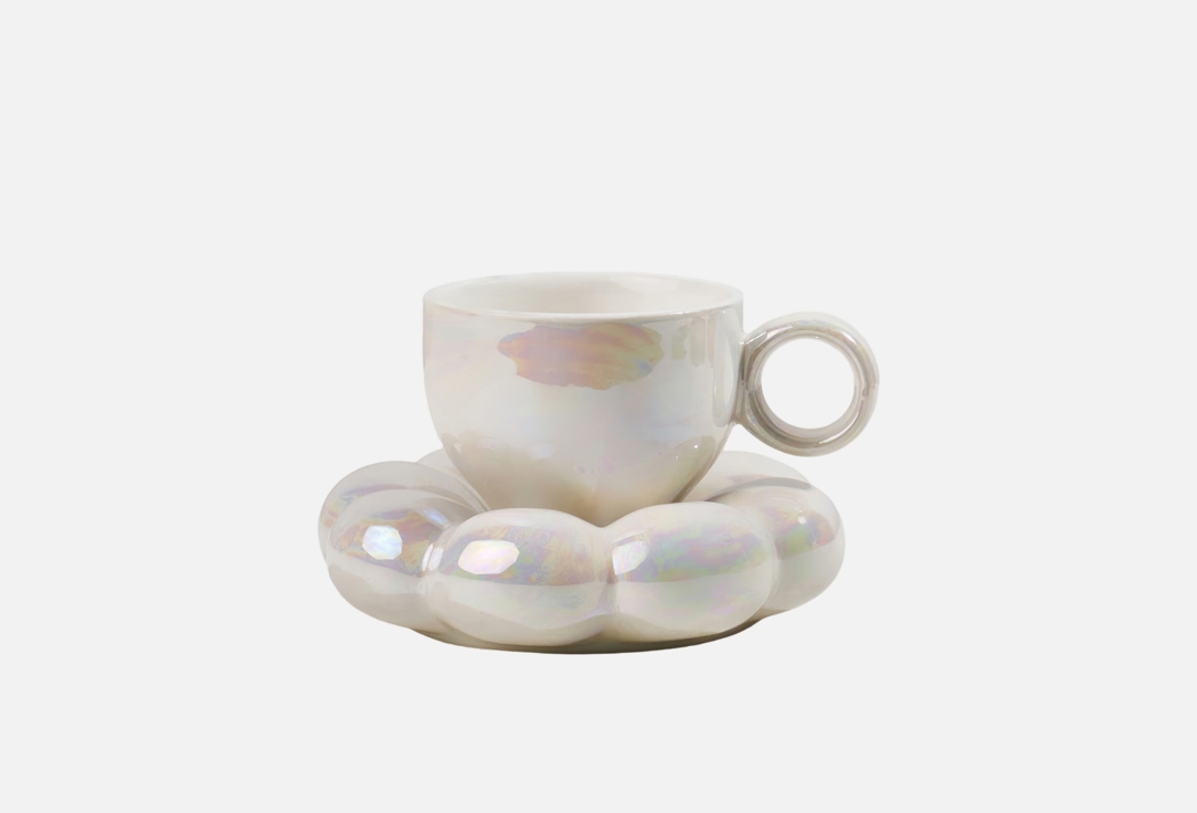 

Чашка с блюдцем TUTU HOME, Перламутровая 200 мл