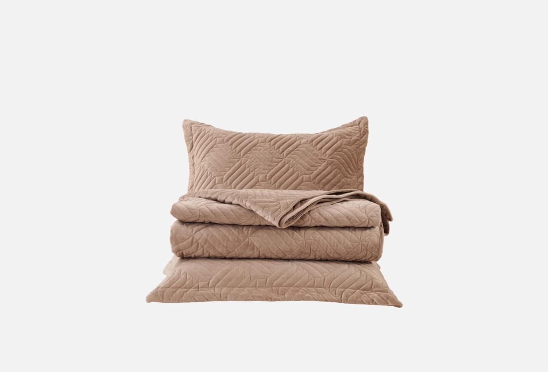 

Покрывало с двумя наволочками для кровати THE ELEVENTH KINGDOM, Коричневый, Dylan, 240x260, песочное 3 шт