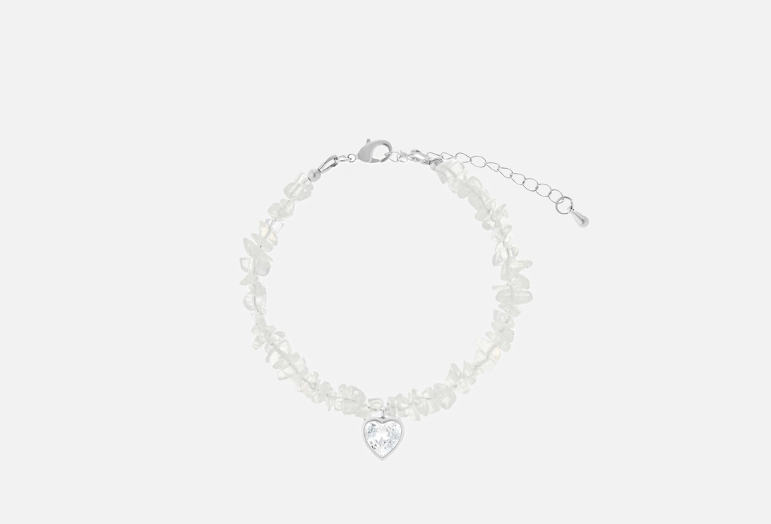 

Браслет AMI, APRIORI Love лунный камень с сердечком из горного хрусталя 1 шт