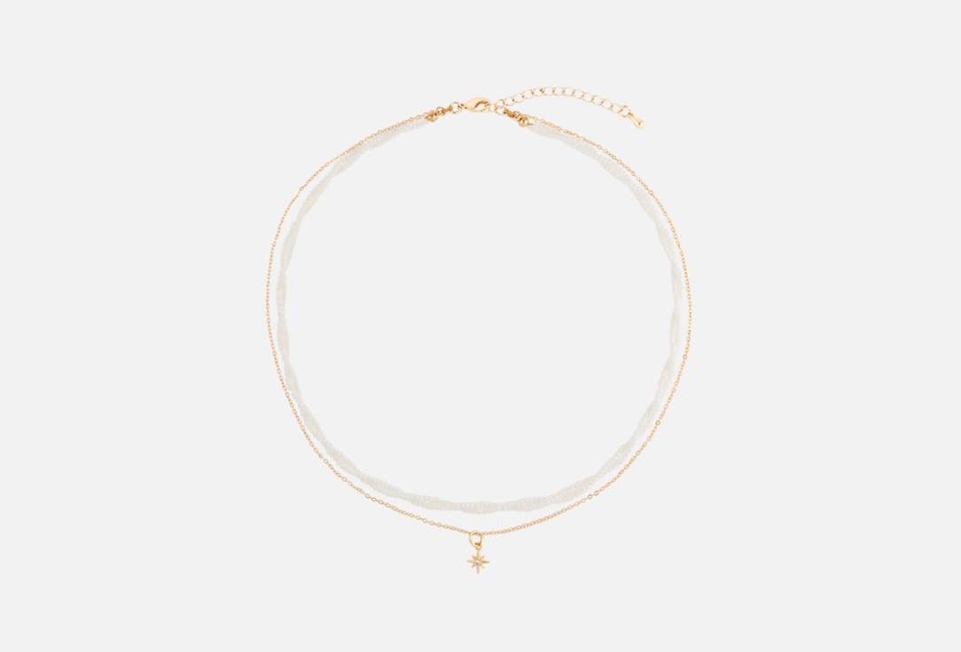 Изображение товара Чокер AMI MERIDIAN перламутр-майорка с золотистой звёздочкой