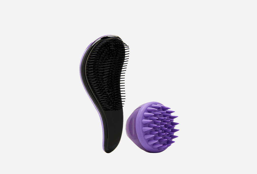 Изображение товара Набор щетка-массажер+расческа Chelay violet set for gentle hair care