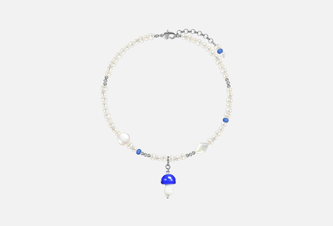 Изображение товара Колье CHUCHERIA BLUE MUSHROOM натуральный жемчуг стекло гематит длина 46 см