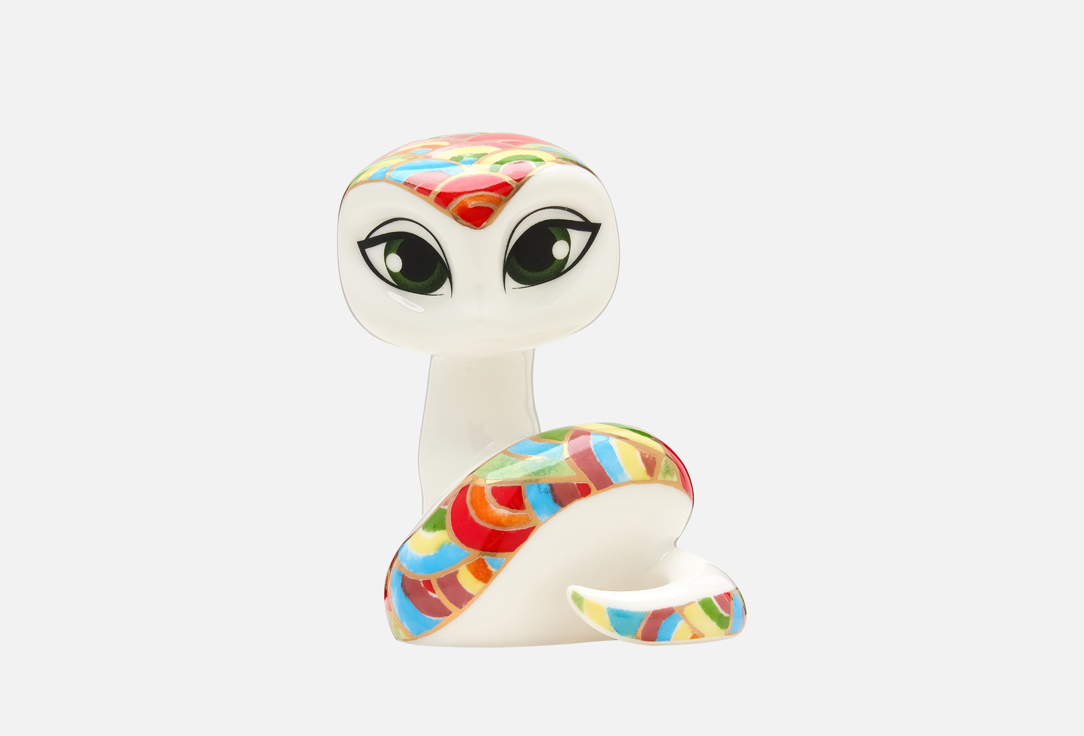 Изображение товара Статуэтка змейка Салют 2025 из фарфора с золотом оригинальный дизайн