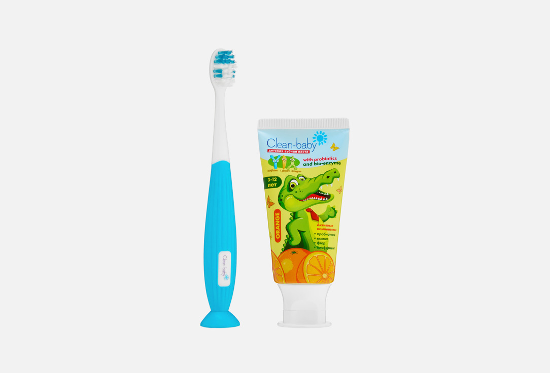 Изображение товара Набор для ухода за полостью рта 3-12 лет Clean-Baby Крокодил