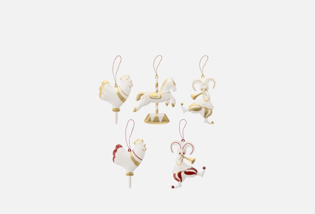 

Набор ёлочных игрушек LUKNO, Красный, Ярмарка, красный 5 шт