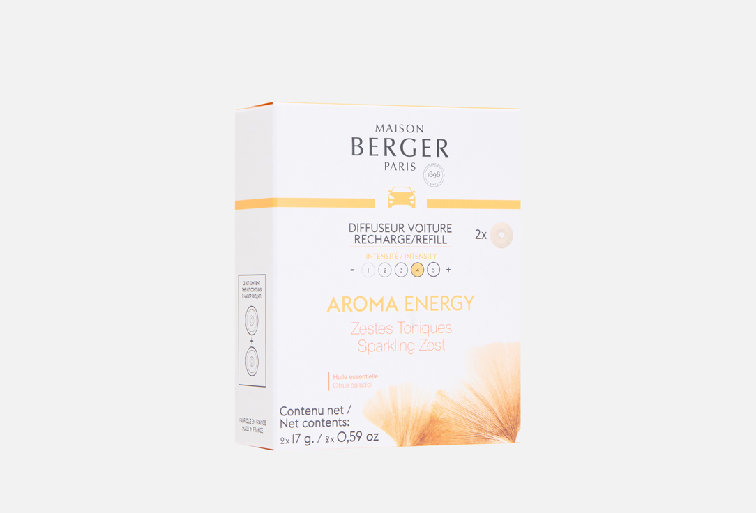 

Сменный блок для автодиффузора MAISON BERGER PARIS, AROMA ENERGY Sparkling Zest 2 шт