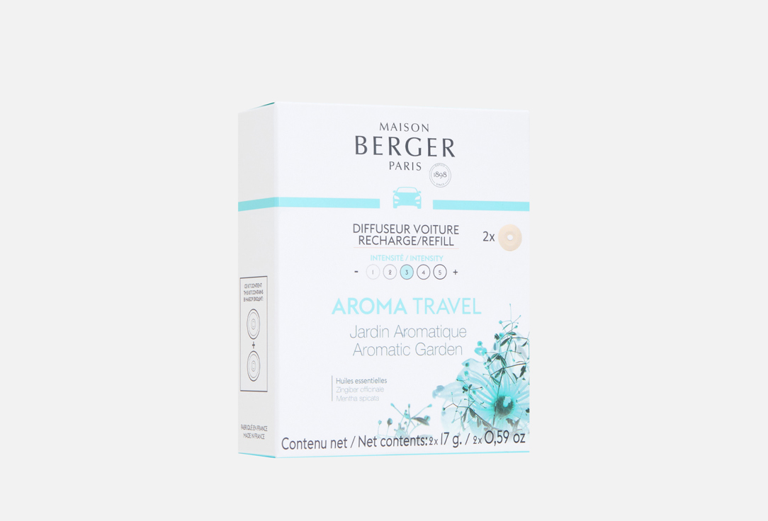 

Сменный блок для автодиффузора MAISON BERGER PARIS, Aroma Travel Aromatic Garden 2 шт