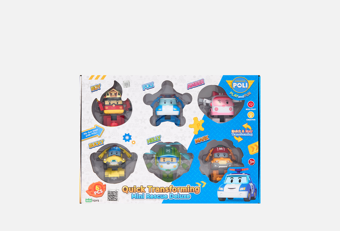 

набор роботов трансформеров ROBOCAR POLI, Robocar mini 6 шт