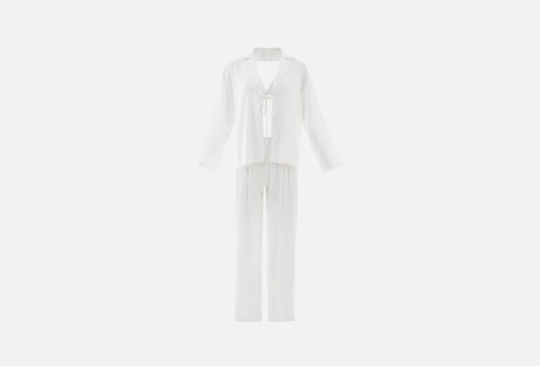 Изображение товара шелковая пижама тройка Mimi Brand lactic