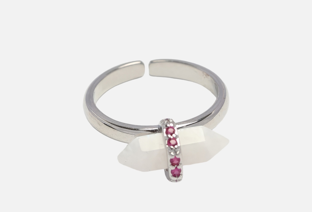 

Кольцо 19.STONE, Говлит розовые фианиты родий ONESIZE мл