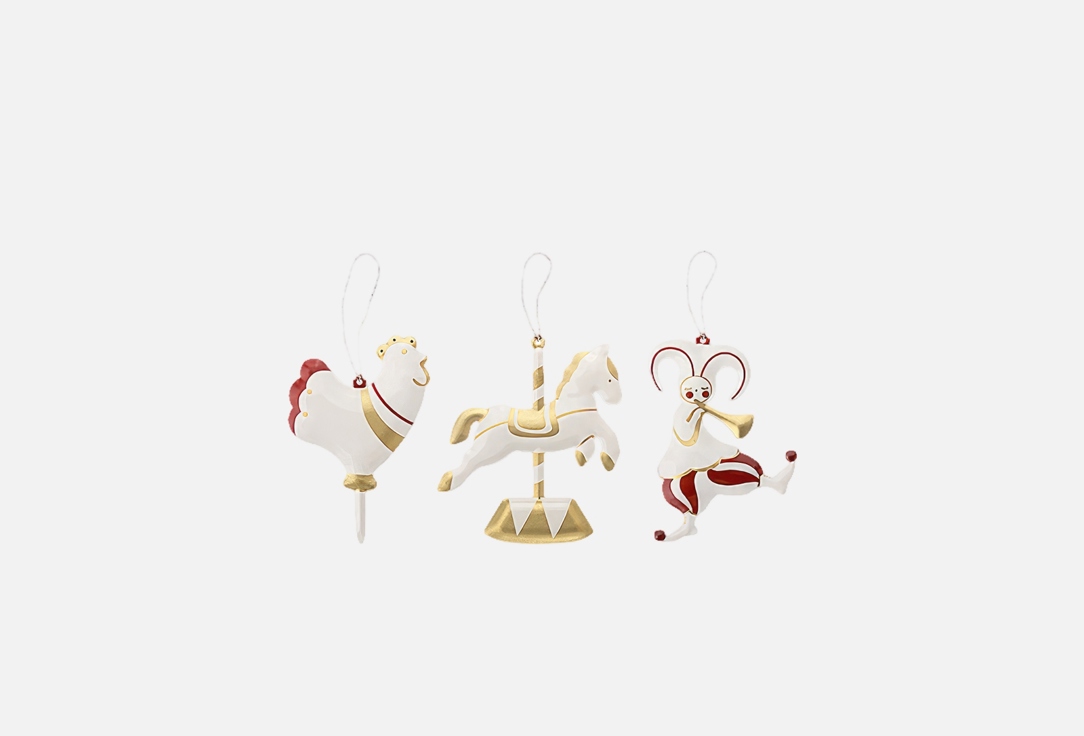 Изображение товара Набор ёлочных игрушек LUKNO Ярмарка, красно-золотой