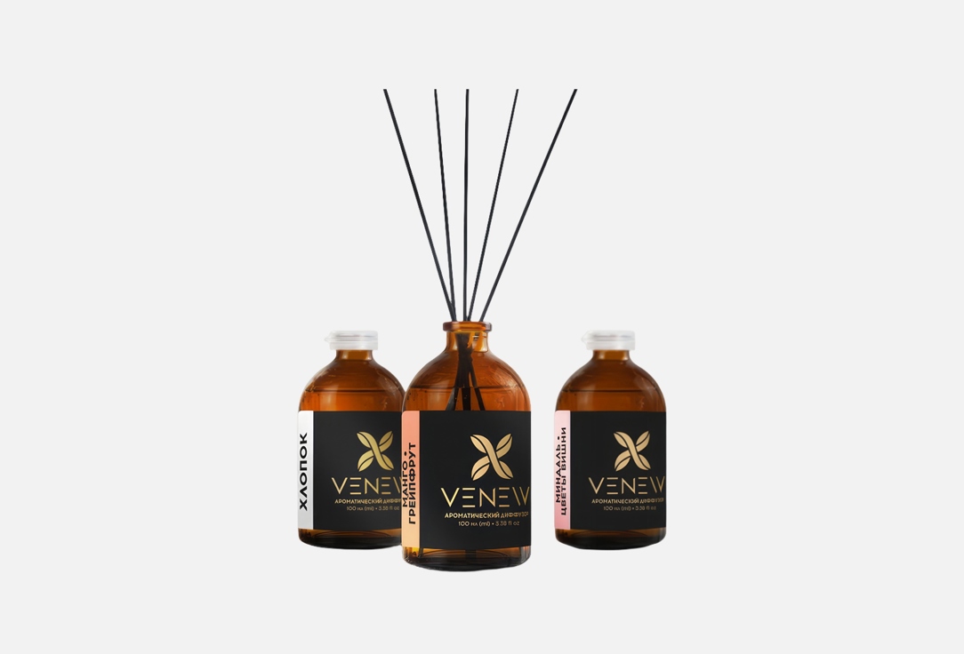 Изображение товара Набор диффузоров для дома VENEW mix #5 3 шт натуральные ароматы