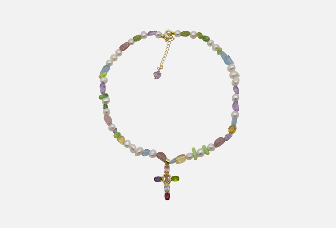

Чокер SWEET HONEY JEWELRY, С крестом из натуральных камней 1 шт