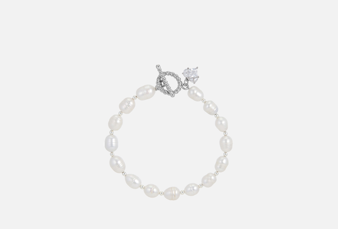 Из натурального жемчуга и гематита 1 шт