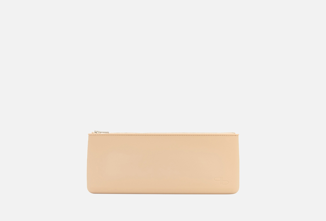 Изображение товара силиконовый чехол для кистей на молнии бежевый PAPUK BEAUTY silicone brush case beige
