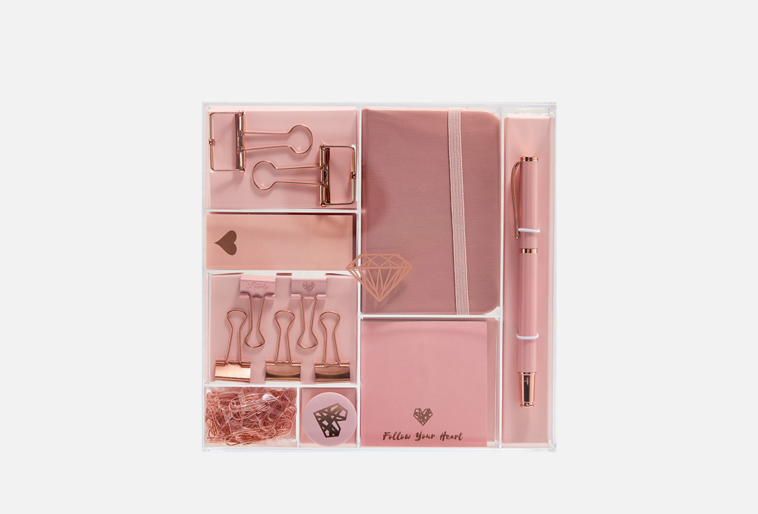 

Канцелярский набор NFAMILY, Rose Gold 87 шт