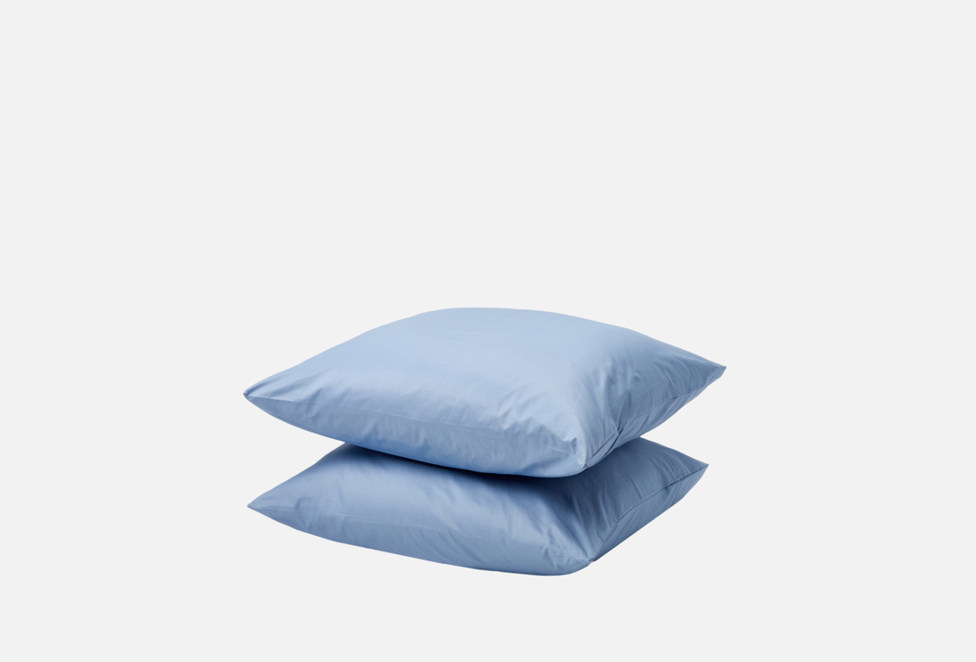 

Наволочки ECOTEX, Голубой, Моноспейс, серо-голубой, 70х70 2 шт