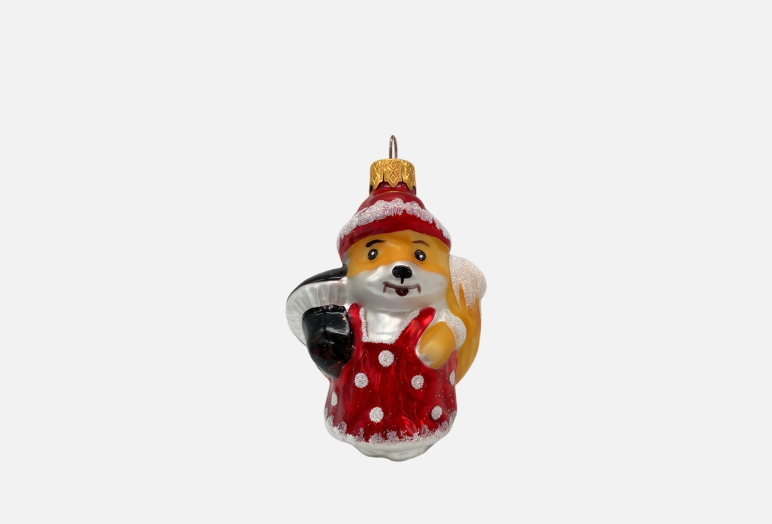 

Формовая игрушка на елку КОЛОМЕЕВ, Белочка в шляпке, красная, 10 см 1 шт