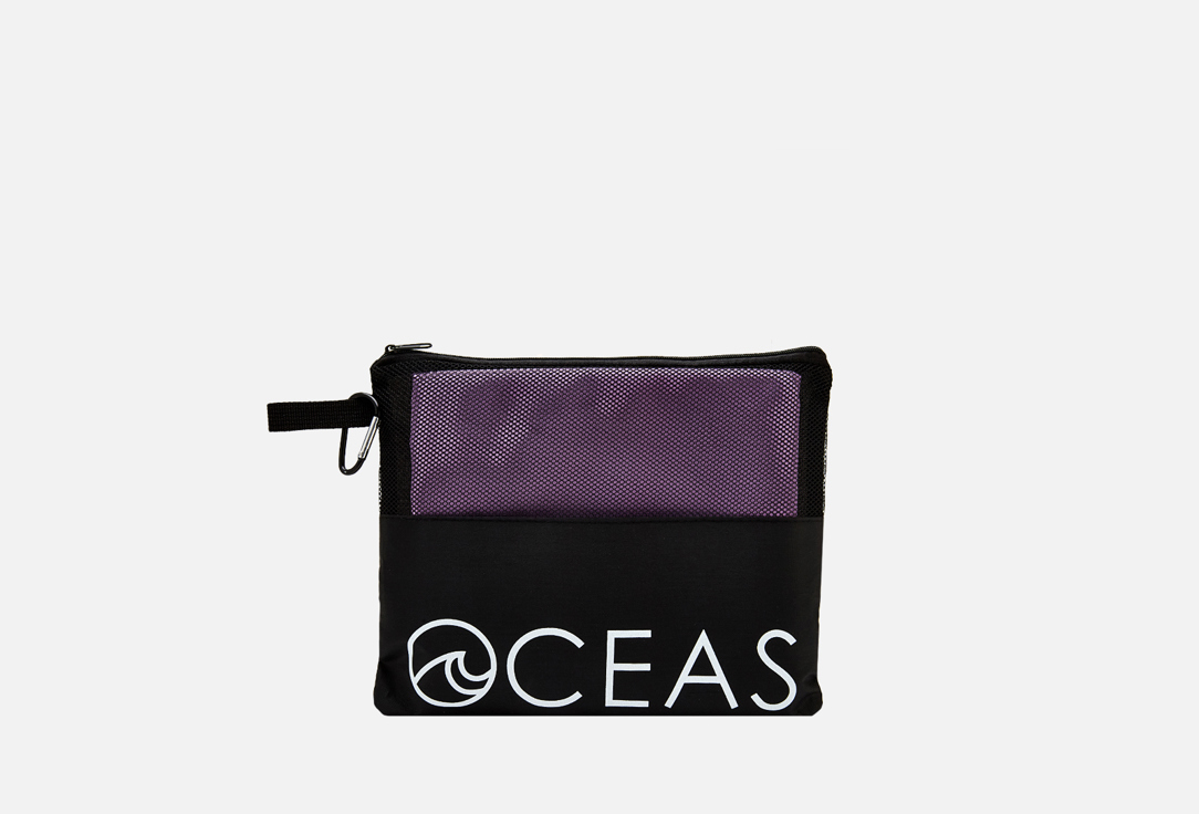 Изображение товара Спортивное полотенце двухцветное OCEAS серо-фиолетовое 150х75 см микрофибра