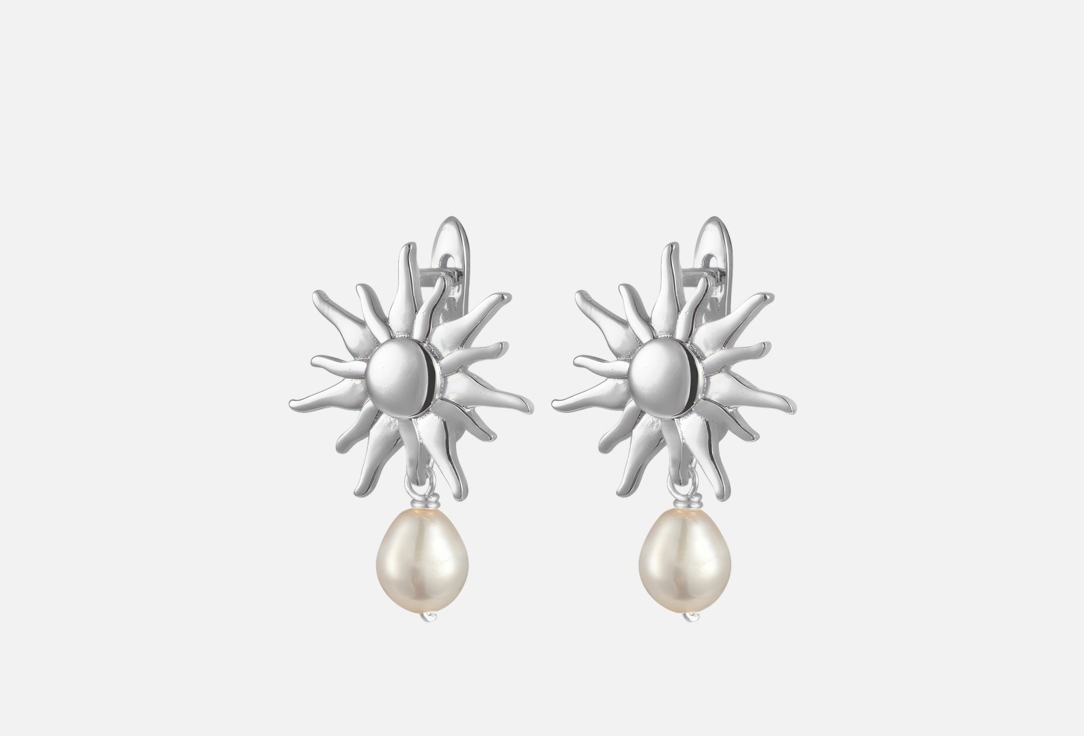 Изображение товара Серьги AUDEO Солнышки с натуральным жемчугом и английским замком