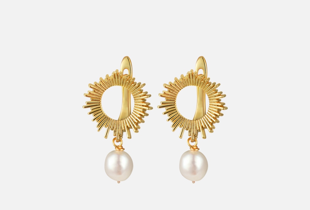 Изображение товара Серьги AUDEO Лики с натуральным жемчугом и позолотой