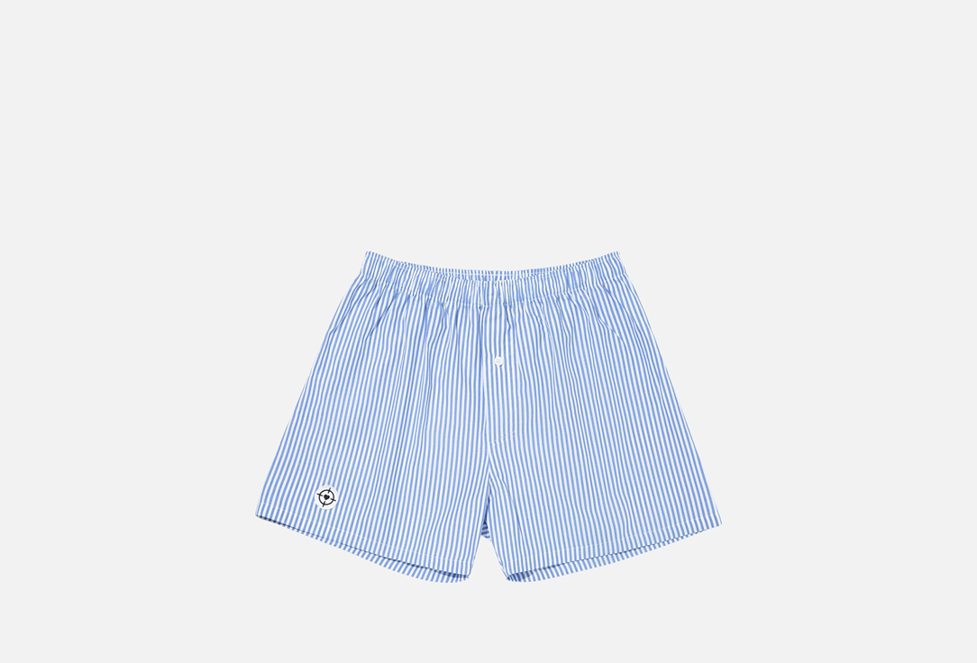 Изображение товара Мужские трусы-шорты DEBUTANT Sky Blue широкая полоска комфорт и стиль