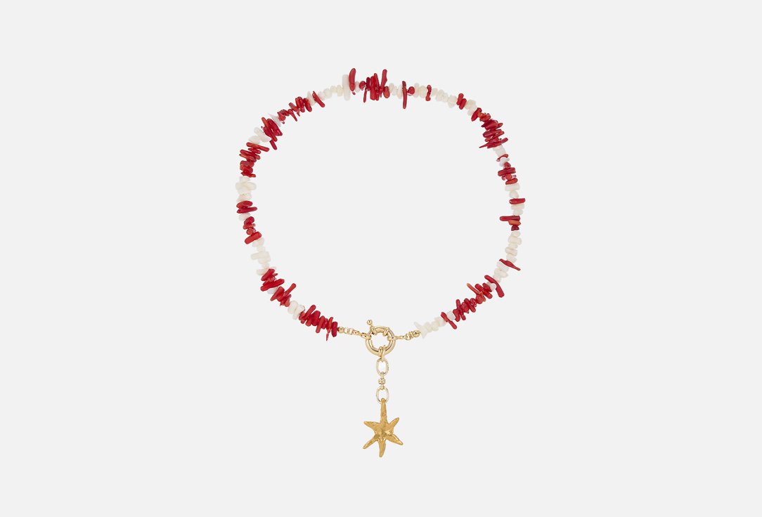 

Колье SASHA GUNGA, С кораллом и звездой 1 шт