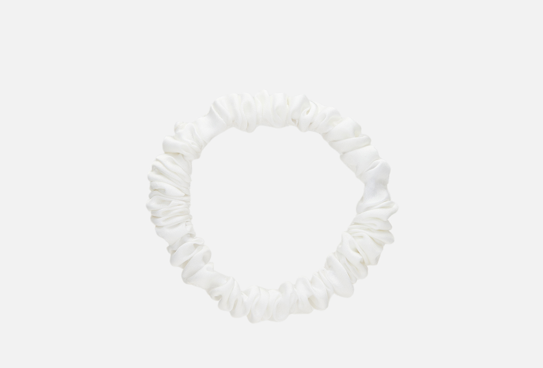 Изображение товара Шелковая резинка для волос Armani 8 Horas of silk White узкая натуральный шелк