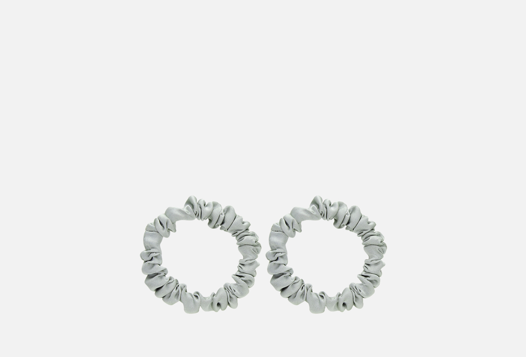 Изображение товара Набор узких резинок для волос из искусственного шёлка 2 шт Grey D 3,5 см для девочек