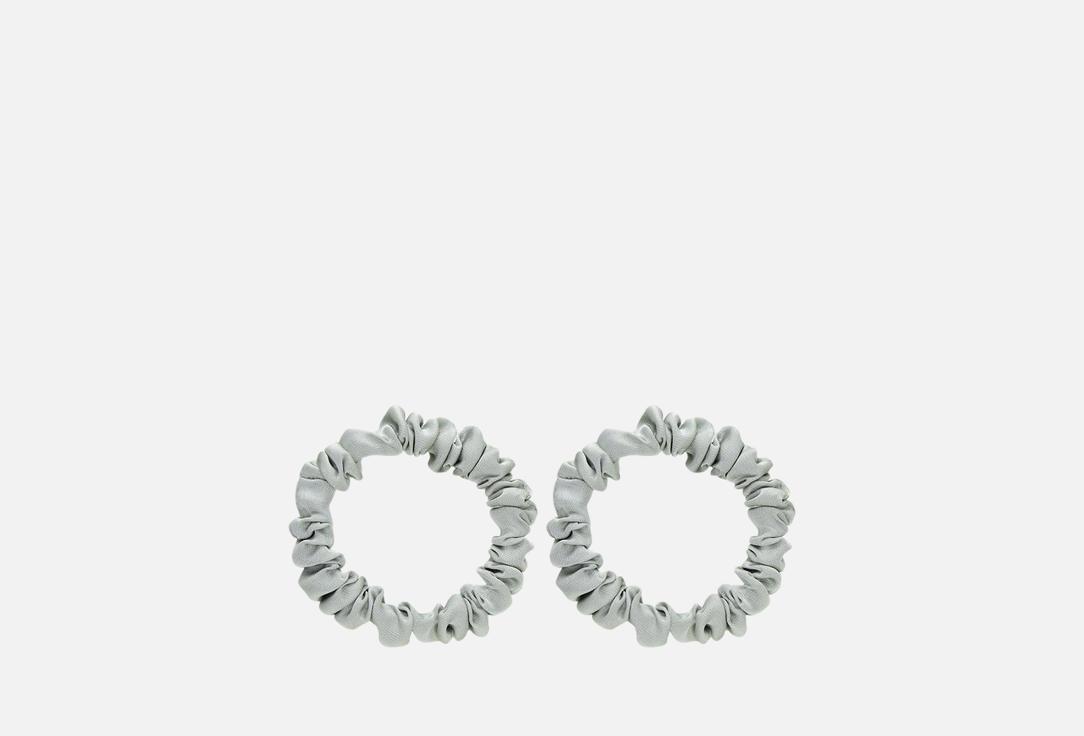 Изображение товара Набор узких резинок для волос из искусственного шёлка 2 шт Grey D 3,5 см для девочек