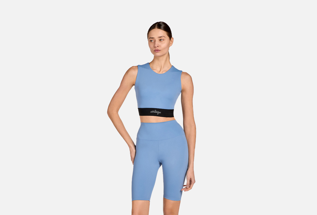 Изображение товара Топ Минимал Athlétique голубой спортивный для фитнеса и йоги