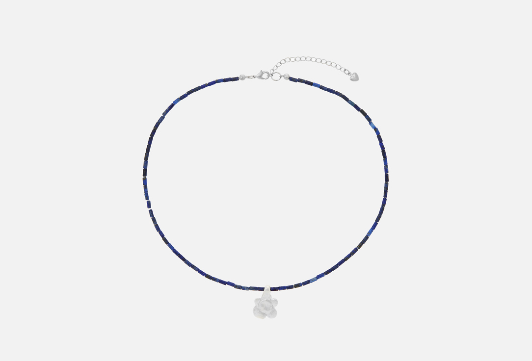 Изображение товара Чокер Sasha Gunga с лазуритом и серебряным цветочком, ручная работа