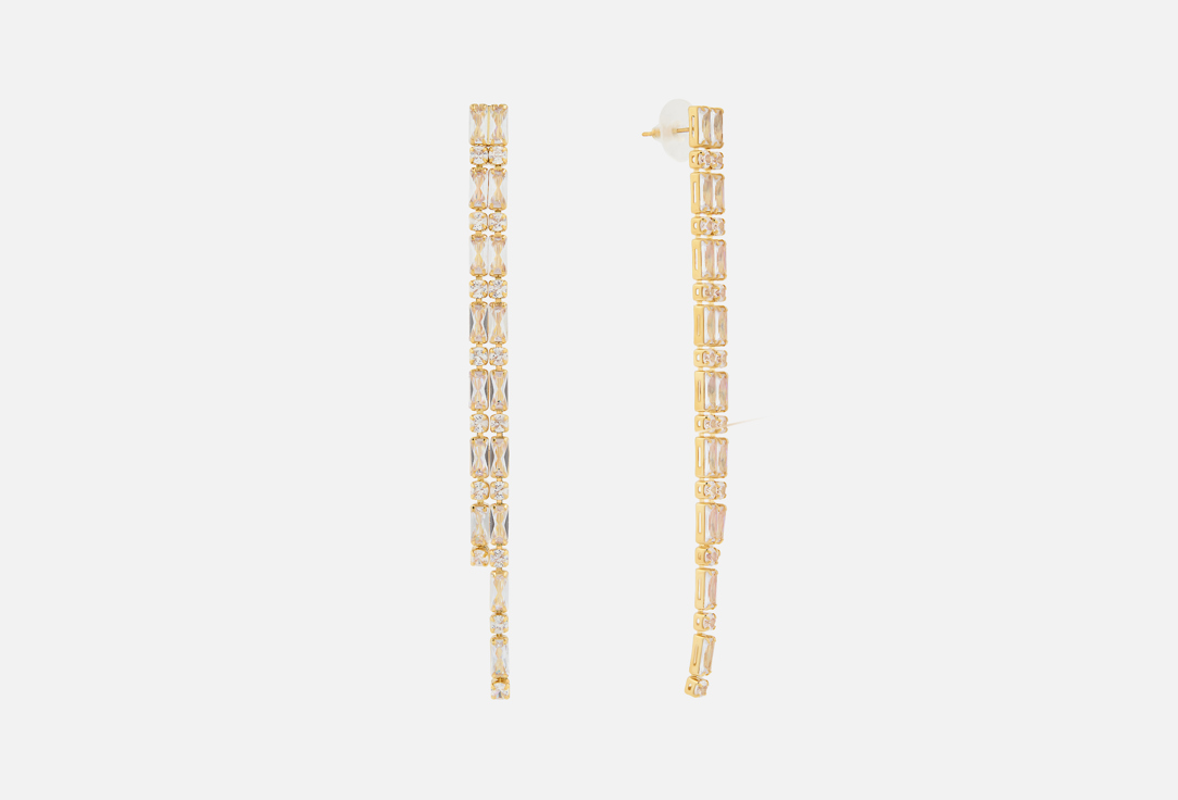 Изображение товара серьги 19.stone с фианитами, двойная дорожка