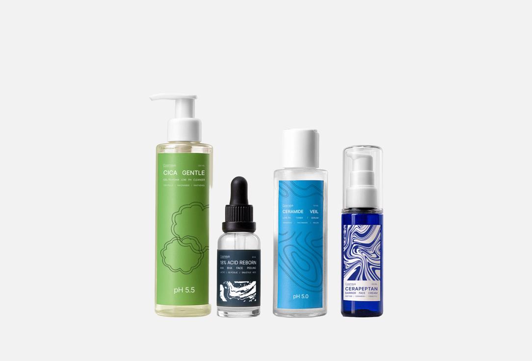 

Набор для ухода за кожей лица против акне COSMEYA, Cleansing and Moisturizing set 4 шт