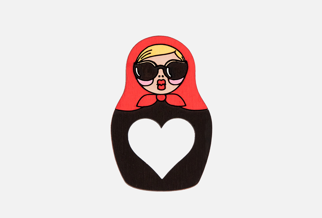 

Брошь YES PLEASE!, Матрешка черная 1 шт