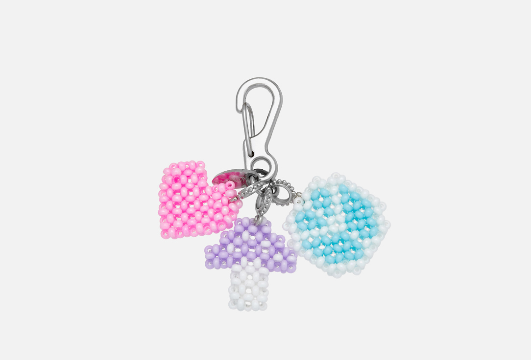 Изображение товара Брелок на сумку Mushroom из бисера ручной работы Радужный стиль