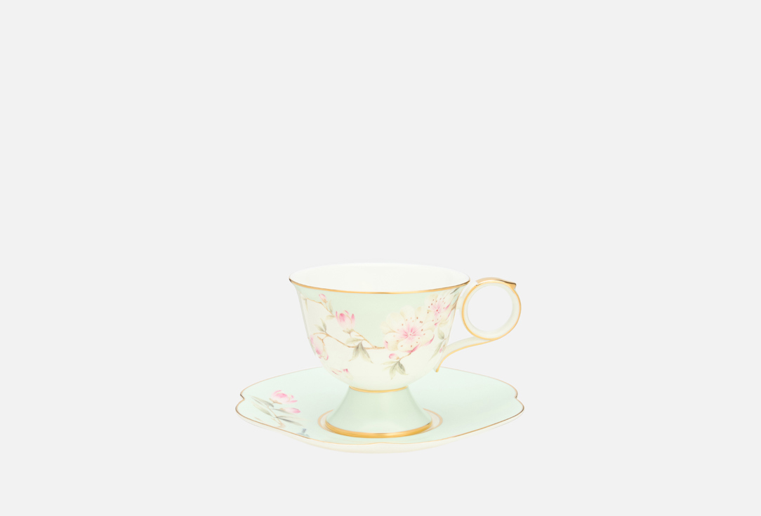 

Чашка чайная с блюдцем DÉCOR DE TABLE, Винтаж Сакура, голубая 1 пар