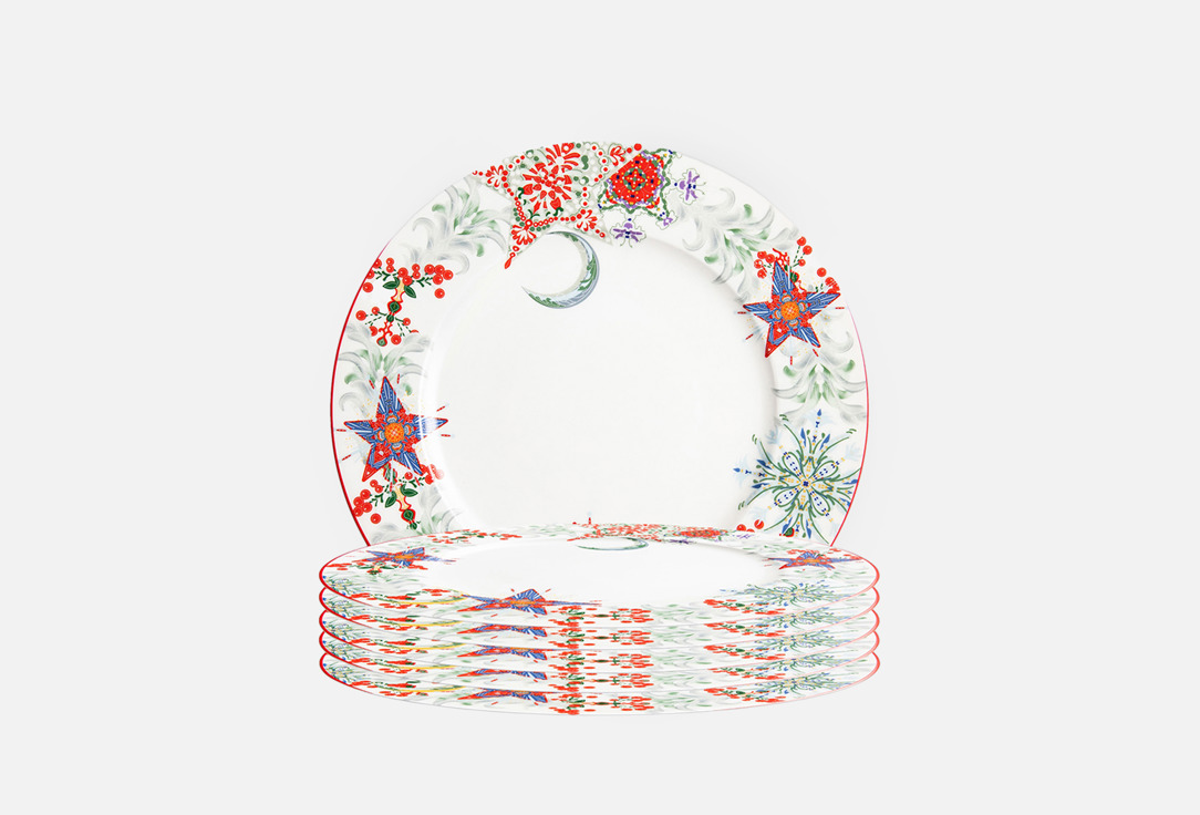 Изображение товара Обеденный набор тарелок Mix&Match Home Счастливая Звезда 27 см 6 шт